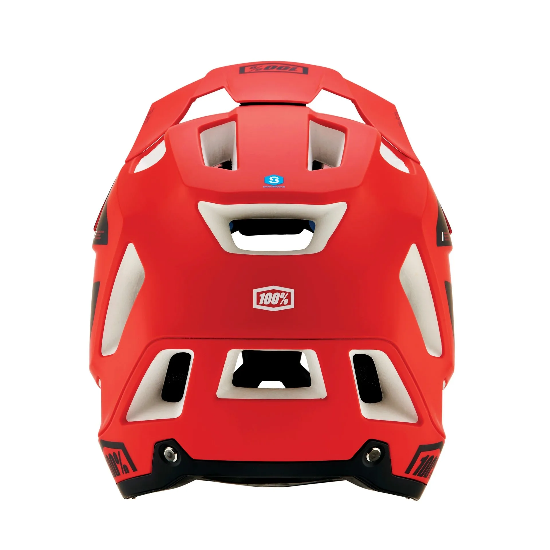 100% Trajecta Full Face Helmet with Fidlok Cargo Fluo Red