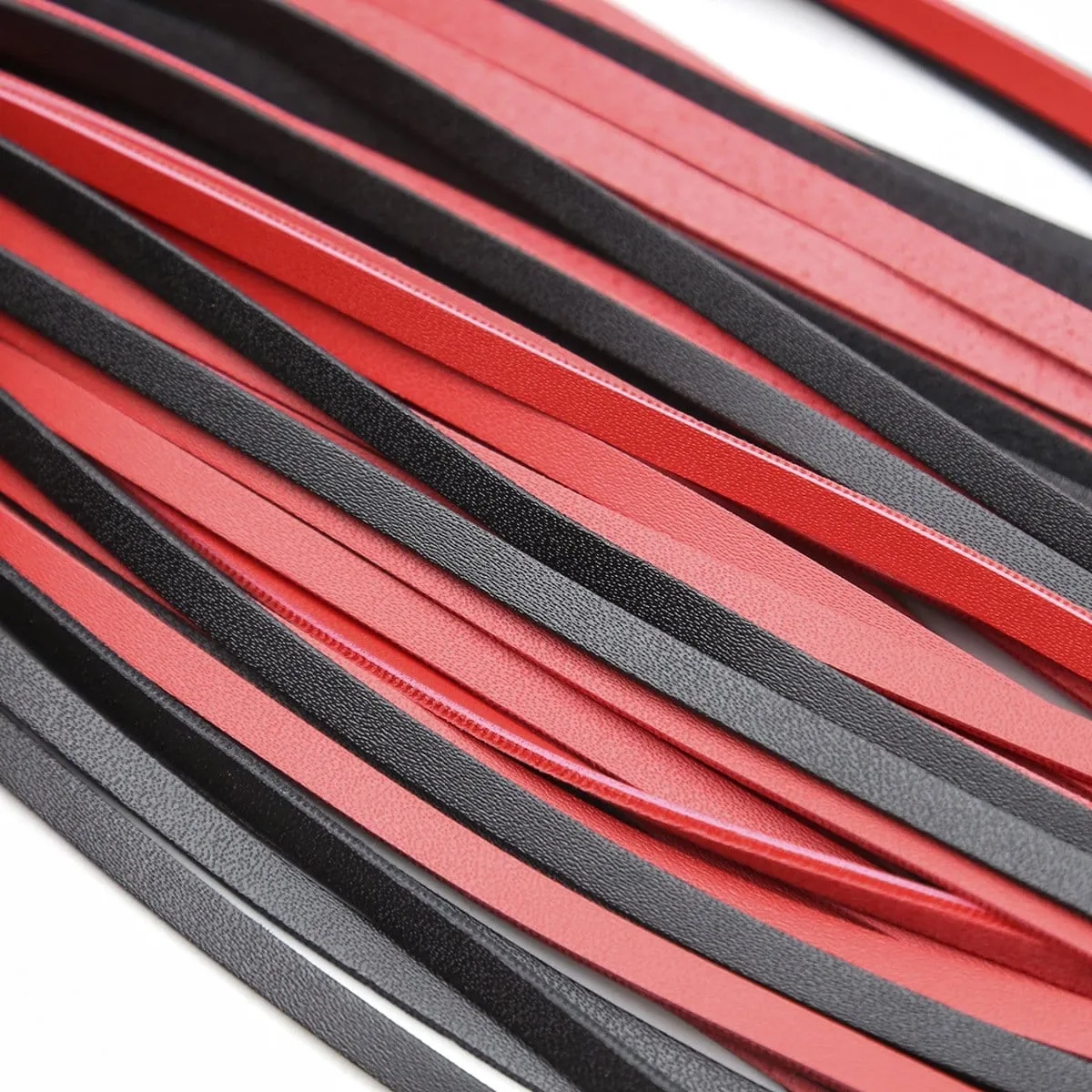 1727MQ      25 Inch Braided Handle Black and Red Punishment Flogger