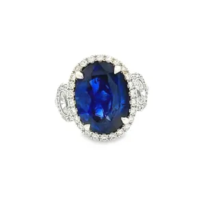 18k White Gold Diamond & Sapphire Ring