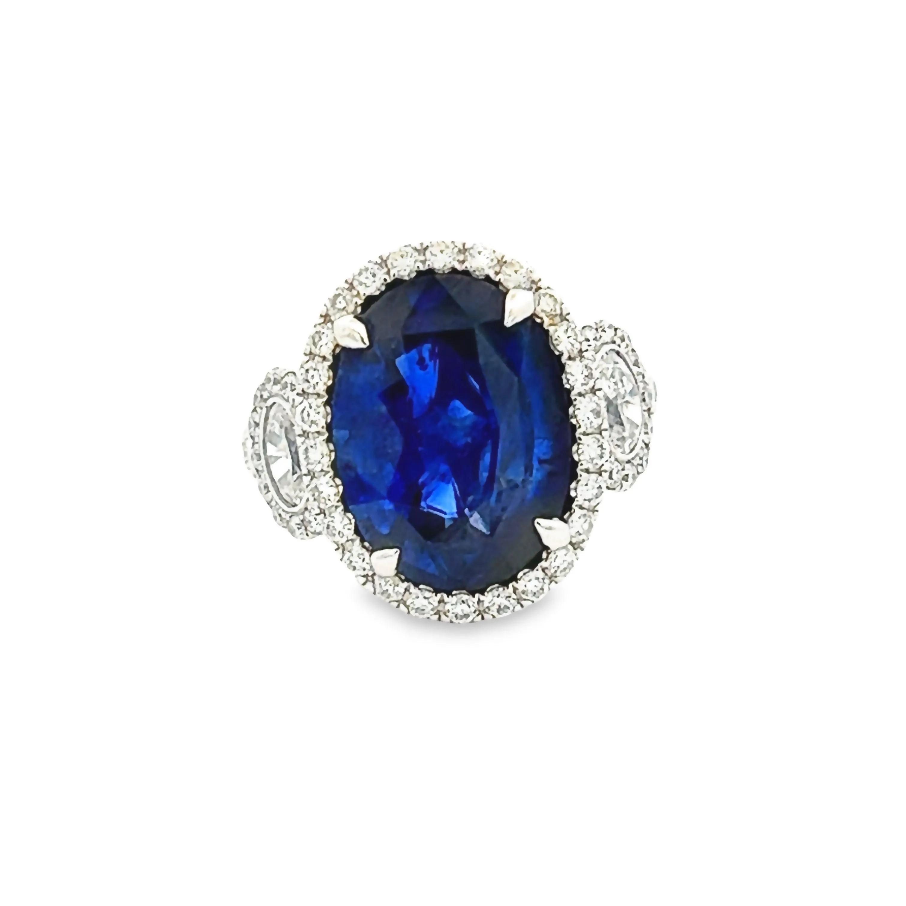 18k White Gold Diamond & Sapphire Ring