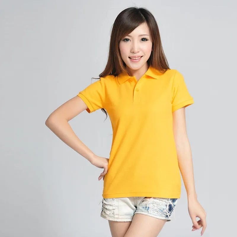 2019 Summer Fashion Polo Shirt Women New Casual Short Sleeve Slim Polos Mujer Shirts Tops Plus Size Female Cotton Polo Shirt
