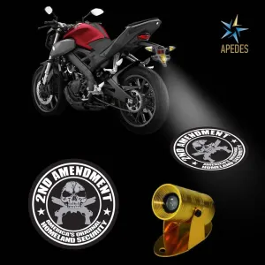 2nd Amendment USA Motorcycle Bike Car LED Projector Light Waterproof