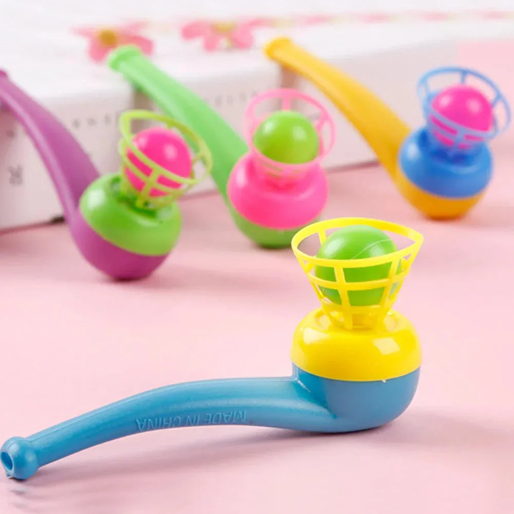 3-Pieces Plastic Pipe Blowing Ball Toy Blow Gun Kids Toys Outdoor Games Balance Training Educational Learning Toys for Children Make Great Gifts