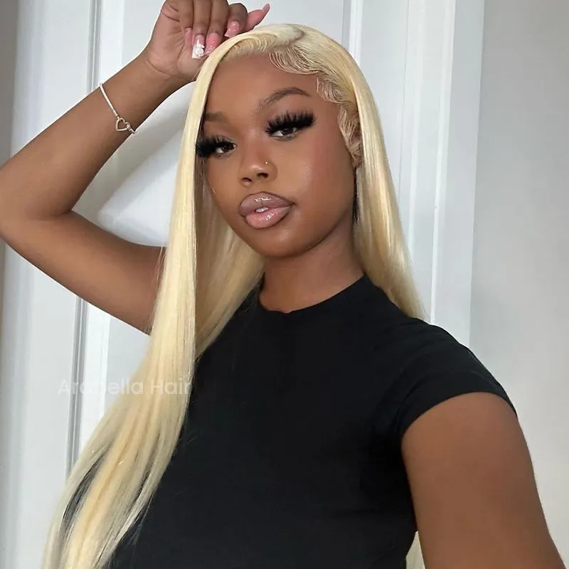 【30" Super Sale】Minimalist Blonde Series Glueless 13x4 Lace Front Pre-Bleached Knots Light Color Body Wave/Straight Human Hair Wig