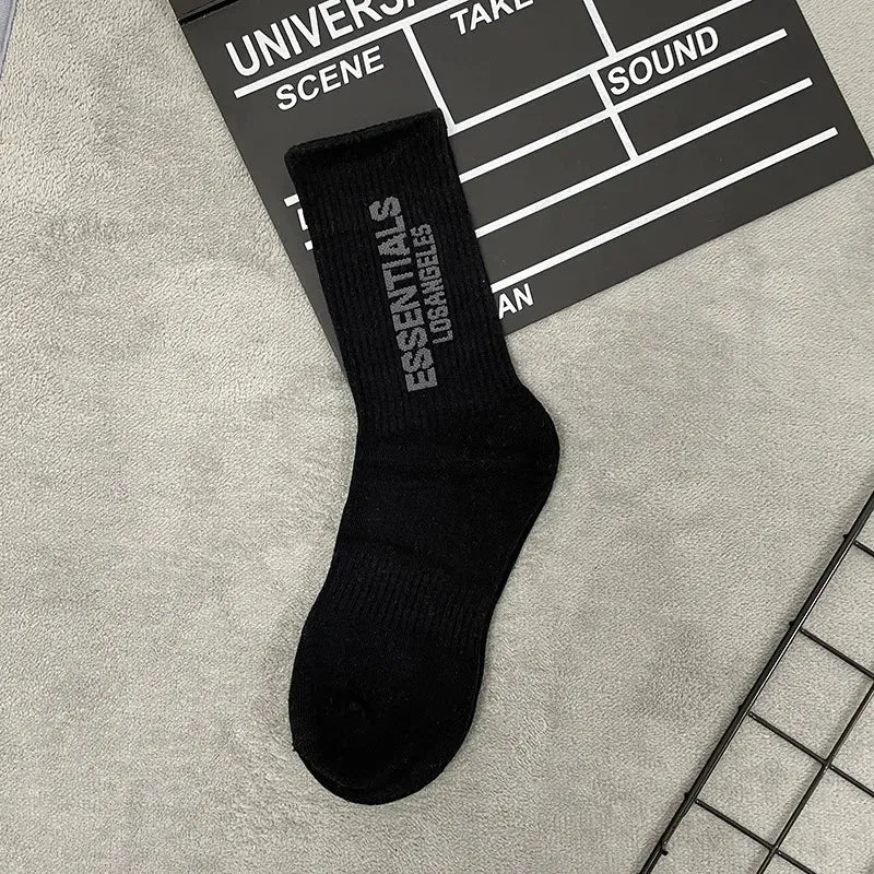 4Pcs Hip Hop Tall High Socks - Cotton Skateboard Casual Fashion Couple Socks, Breathable Essentials