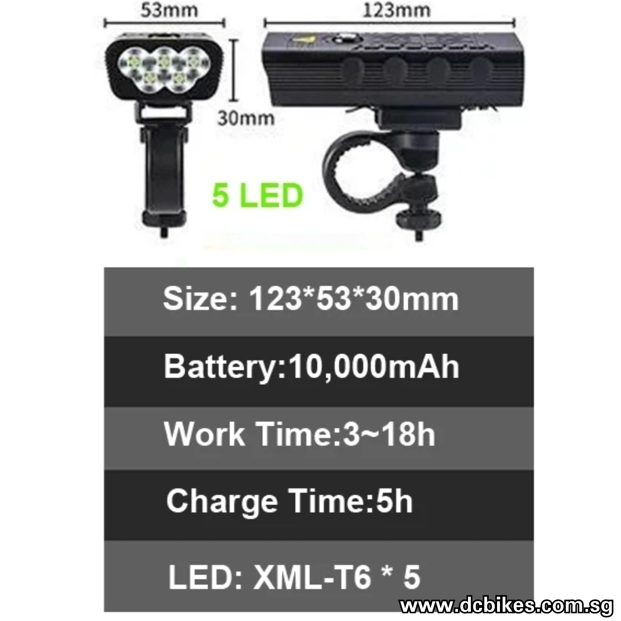 5 Led 1000 Lumens USB Rechargeable Power Bank Flashlight Torch Led Light Head Lamp