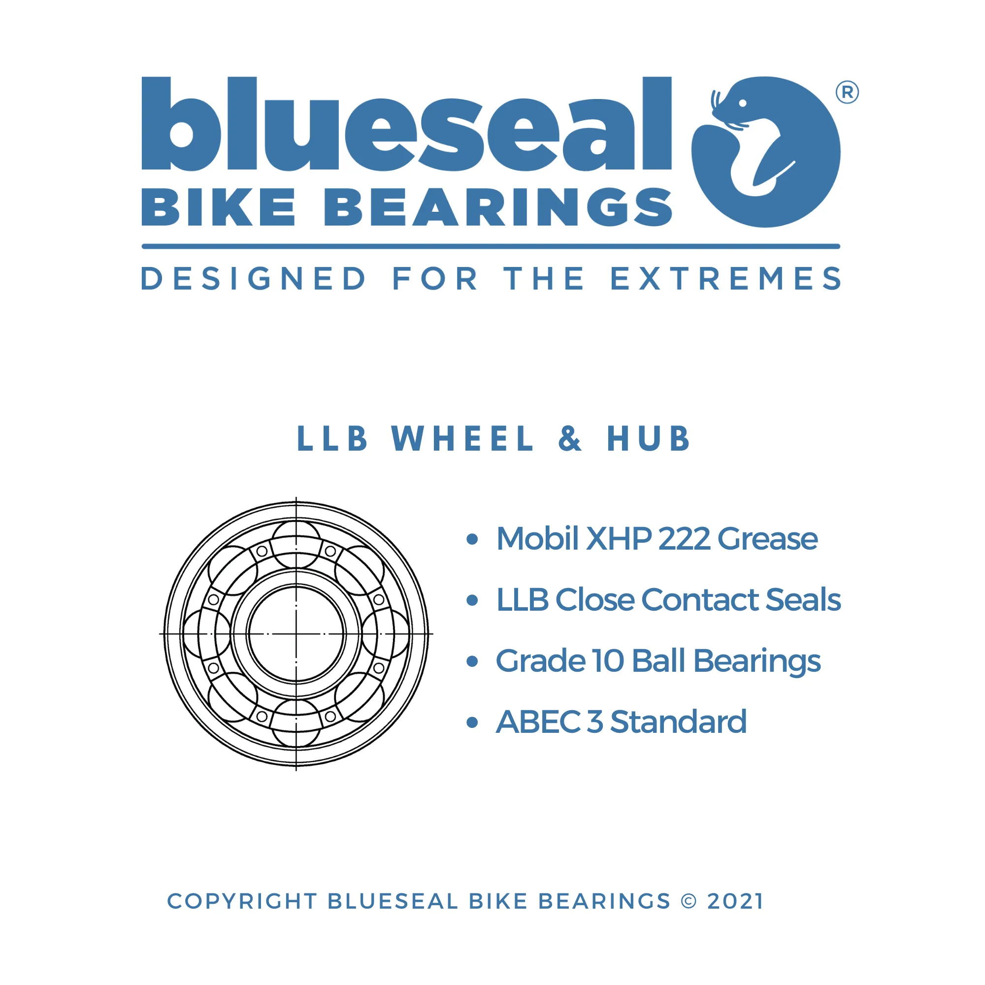 6801 LLB | 12 x 21 x 5mm | Blueseal Bike Bearings™