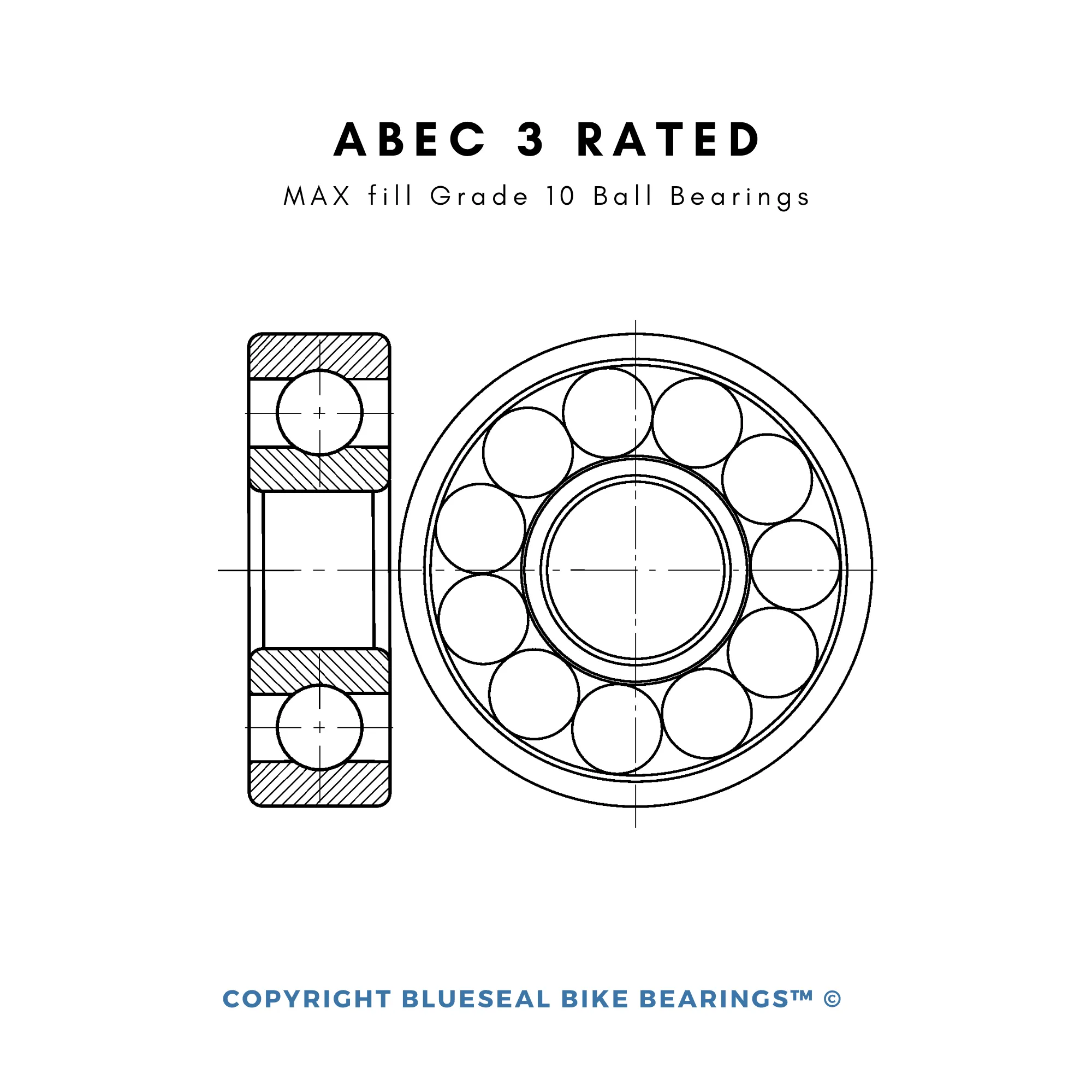 6802 MAX | 15 x 24 x 5mm | Blueseal Bike Bearings™