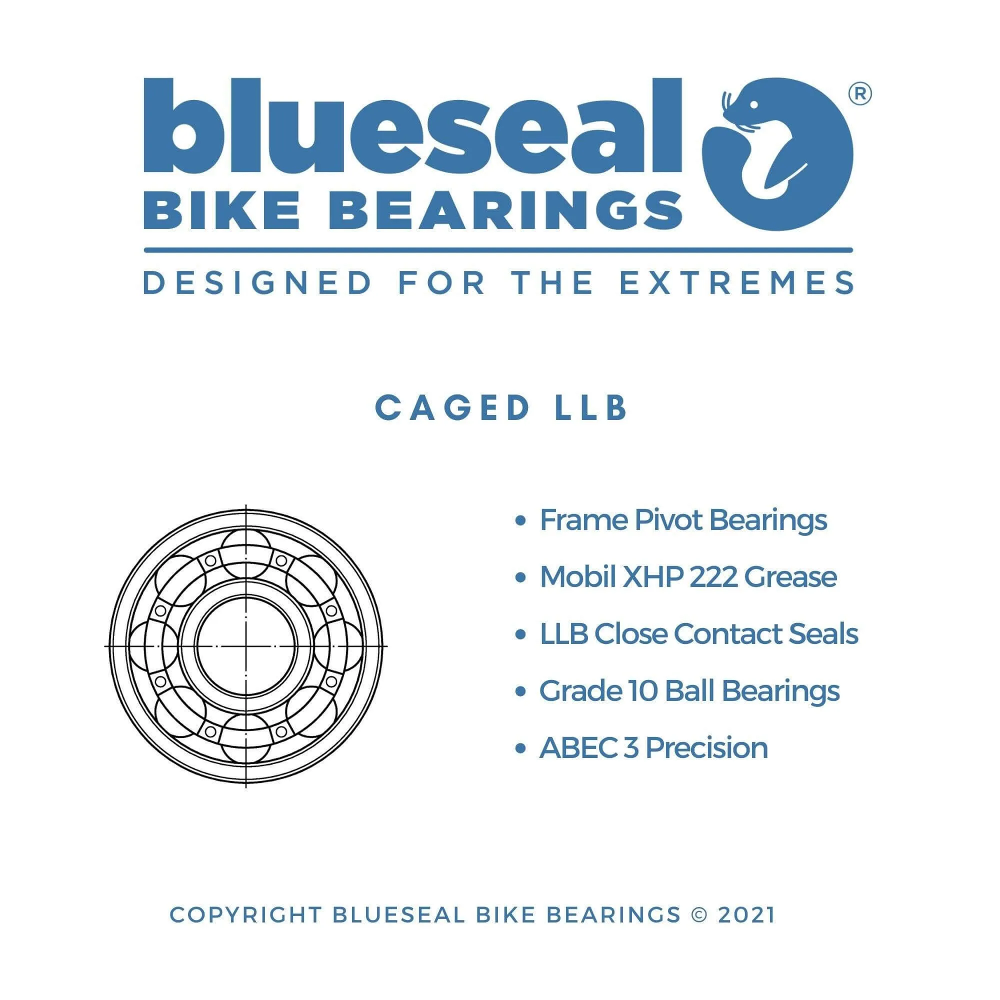 6803 LLB | 17 x 26 x 5mm | Blueseal Bike Bearings™
