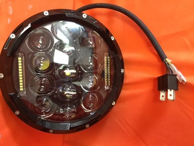 7" DAYMAKER 75W BLACK Projector HID LED Light Bulb Headlight Motorcycle Harley