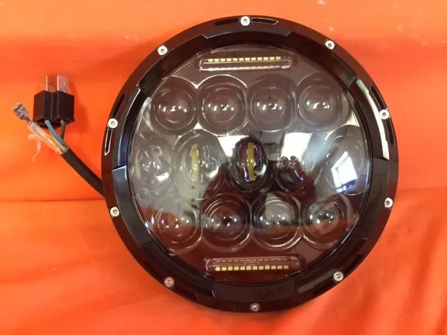 7" DAYMAKER 75W BLACK Projector HID LED Light Bulb Headlight Motorcycle Harley