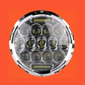 7" DAYMAKER 75W CHROME Projector HID LED Light Bulb Headlight Motorcycle Harley with GREEN HALO