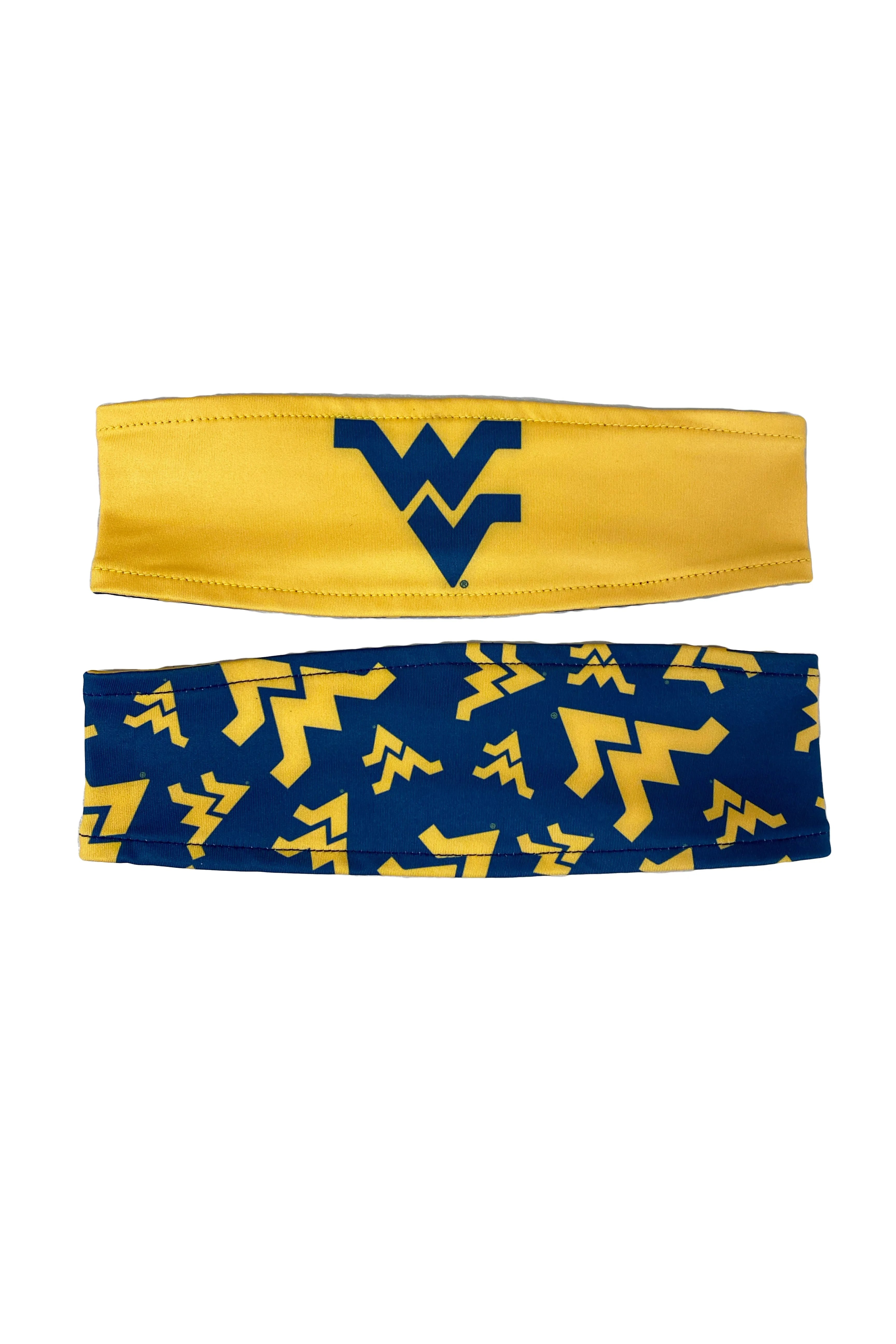 913 - West Virginia University Reversible Headband Gold w/Navy