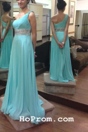 A Line Simple One Shoulder Prom Dress Evening Dresses