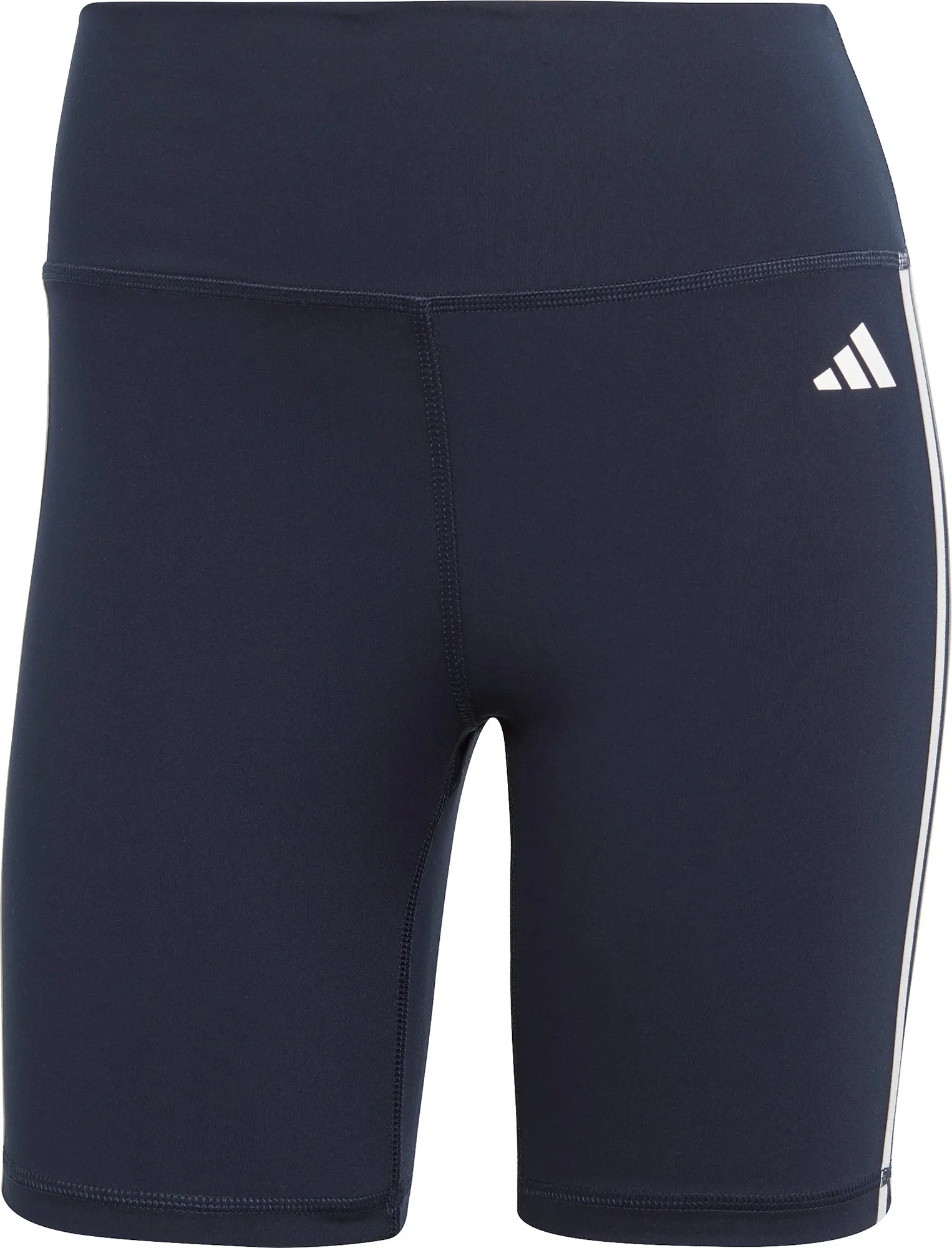 adidas Train Essentials 3 Stripes Womens Short Training Tights - Blue