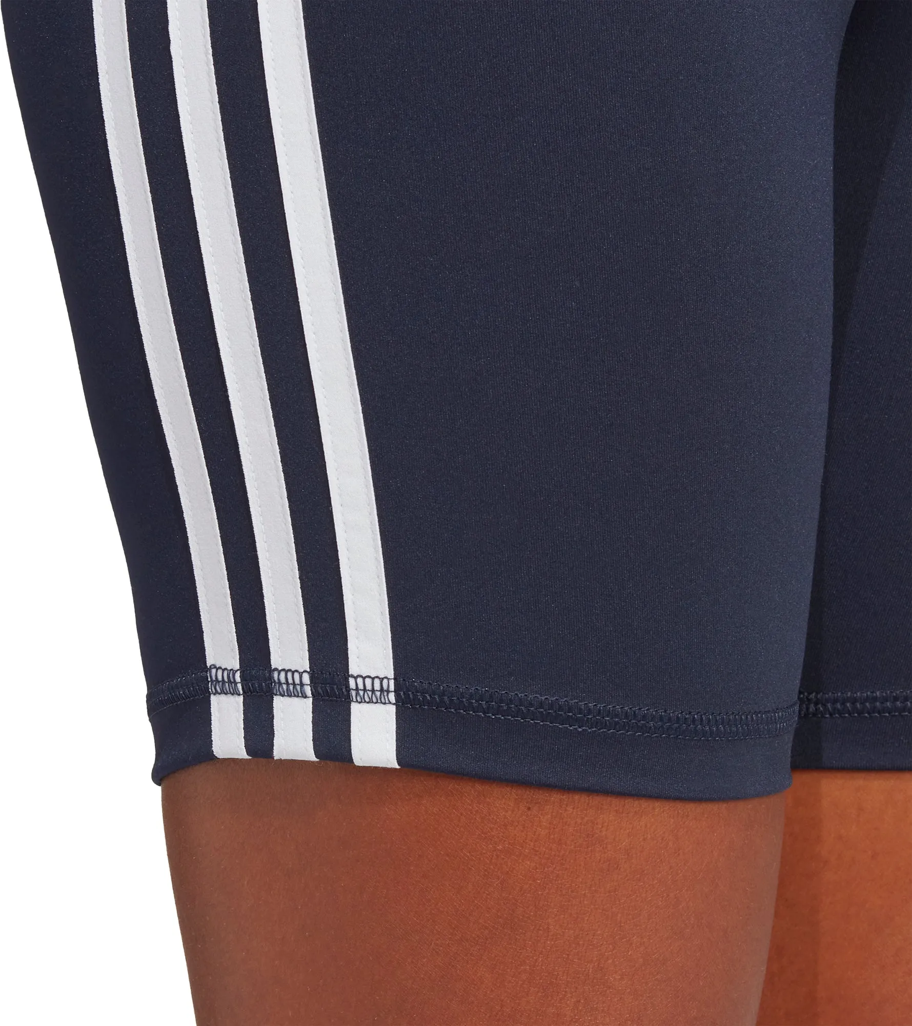 adidas Train Essentials 3 Stripes Womens Short Training Tights - Blue