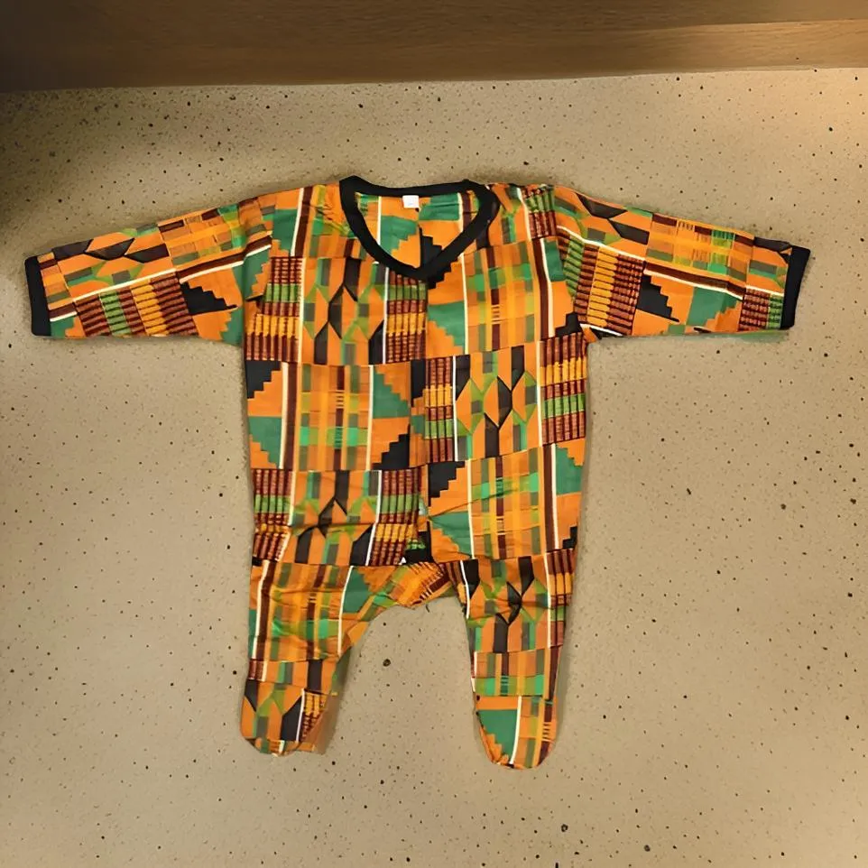 African Kinthe Print Infant Jumpsuit Outfit