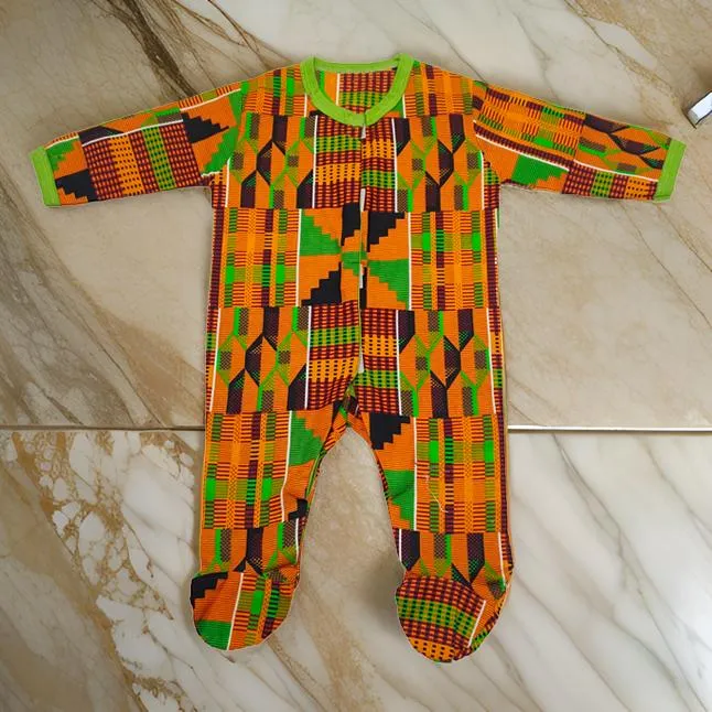 African Kinthe Print Infant Jumpsuit Outfit