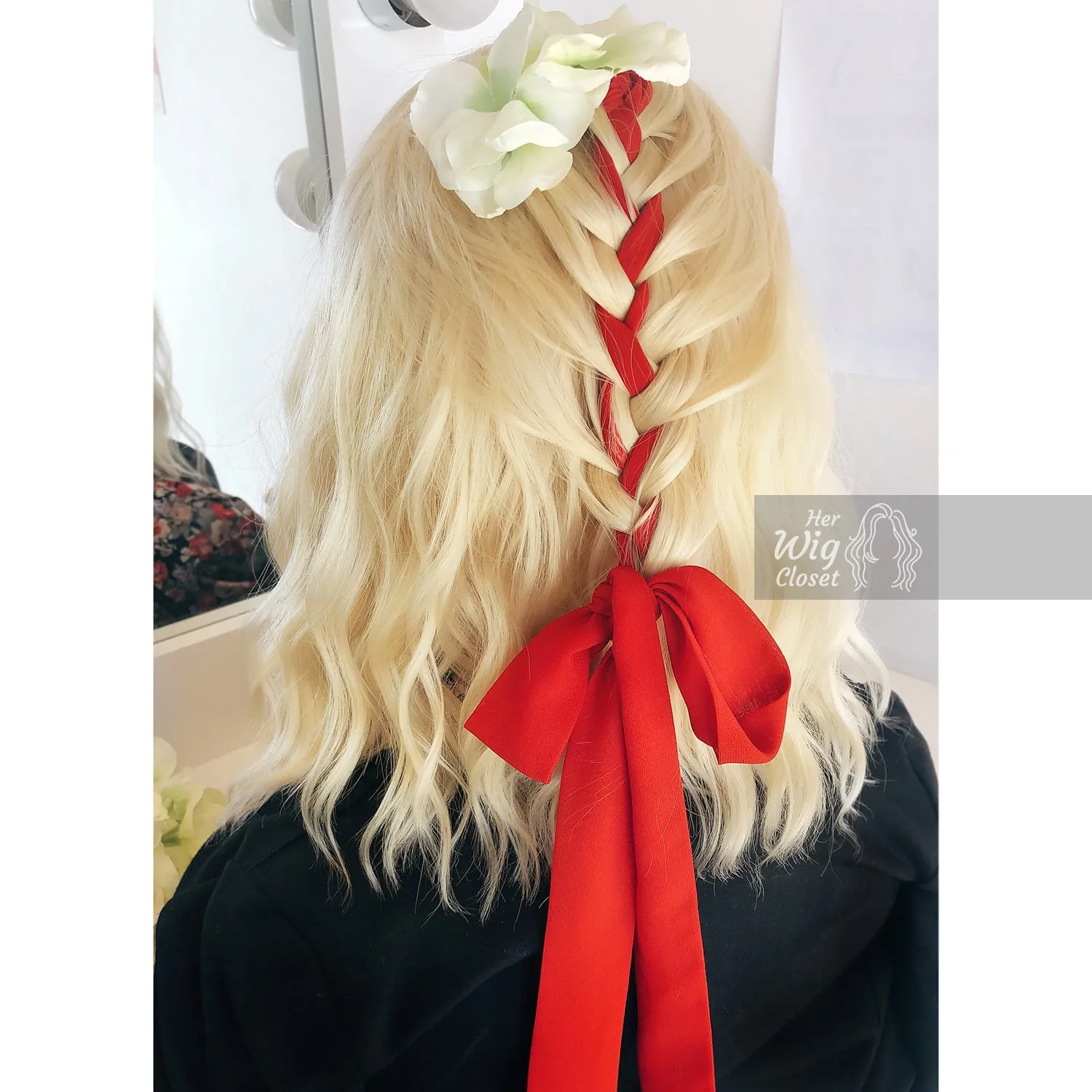 Amanda | Atomic Blonde Wavy Synthetic Wig with Bangs