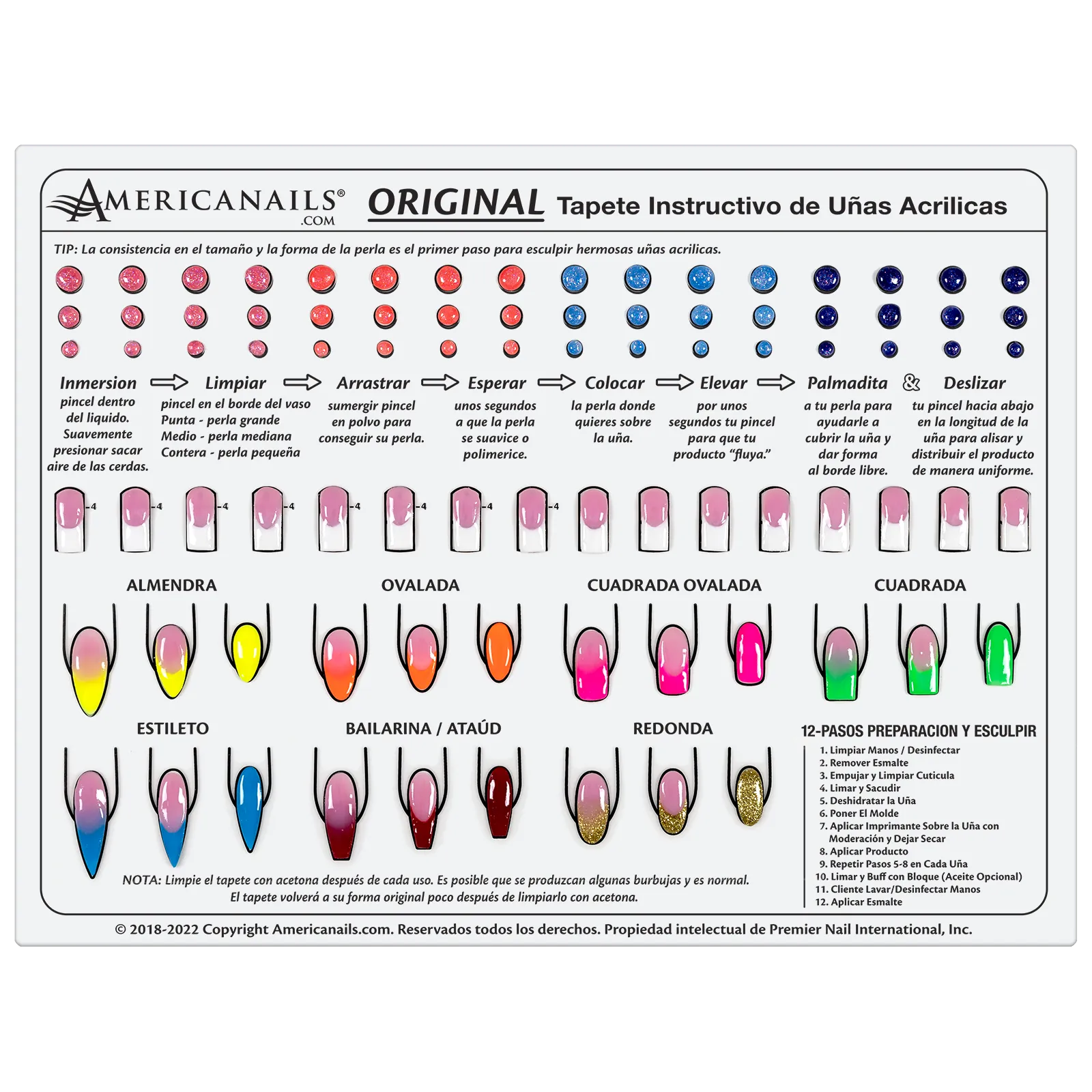 Americnails Plantilla en Silicona Para Principiantes de Uñas Acrílicas