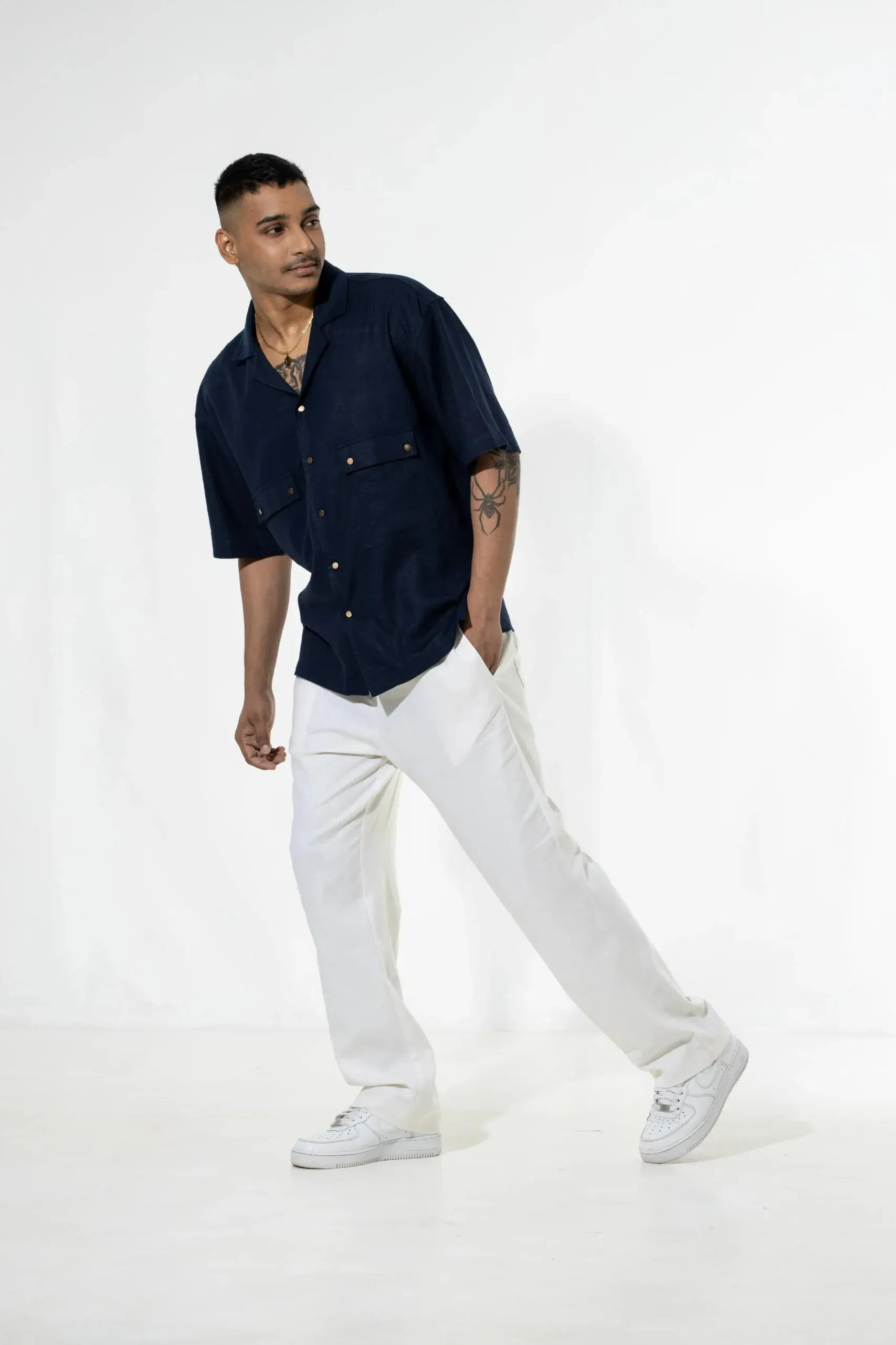 Andrés Tie-up Linen Pants