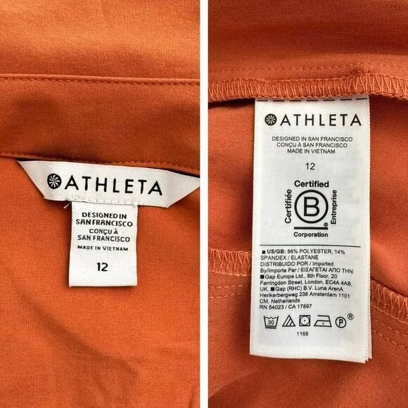 Athleta Brooklyn Romper Sleeveless Collared One-Piece Sunbaked Clay Color UPF 50