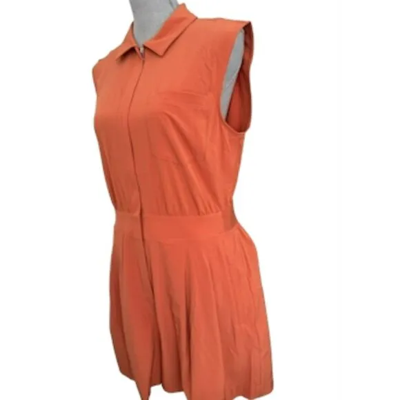 Athleta Brooklyn Romper Sleeveless Collared One-Piece Sunbaked Clay Color UPF 50