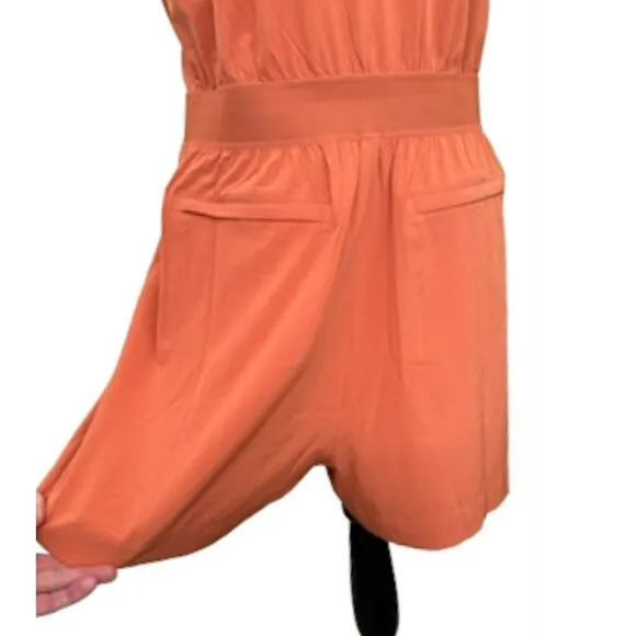 Athleta Brooklyn Romper Sleeveless Collared One-Piece Sunbaked Clay Color UPF 50