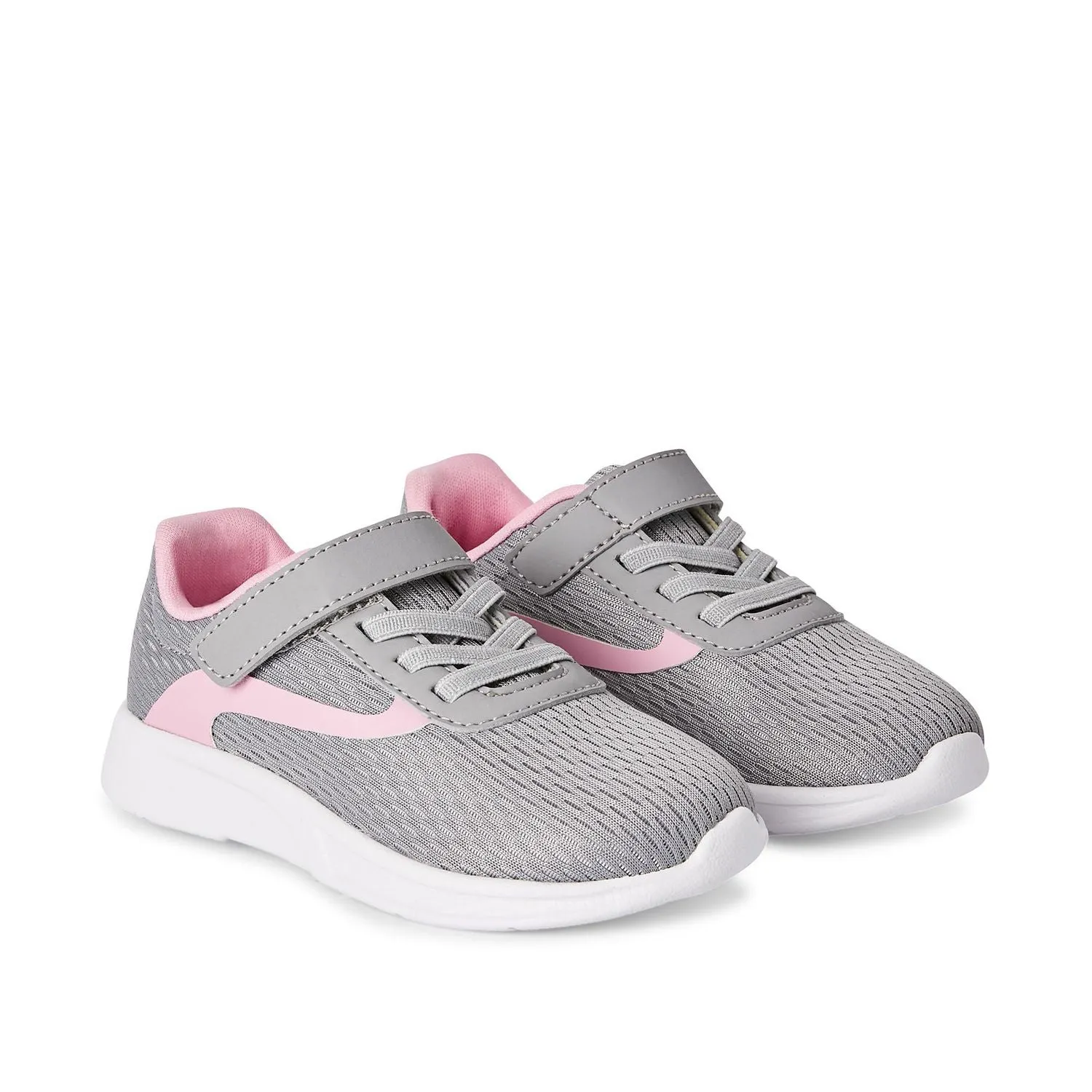 Athletic Works Toddler Girls' Grey/Pink Mesh Sneakers, Size 8