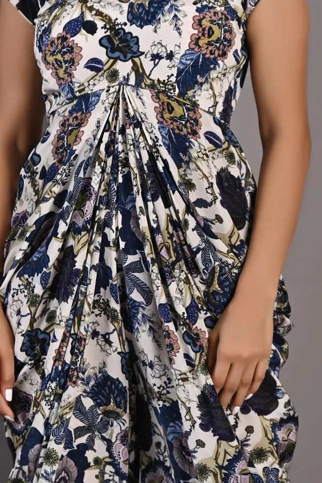 Azalea- Printed Draped Jupmsuit