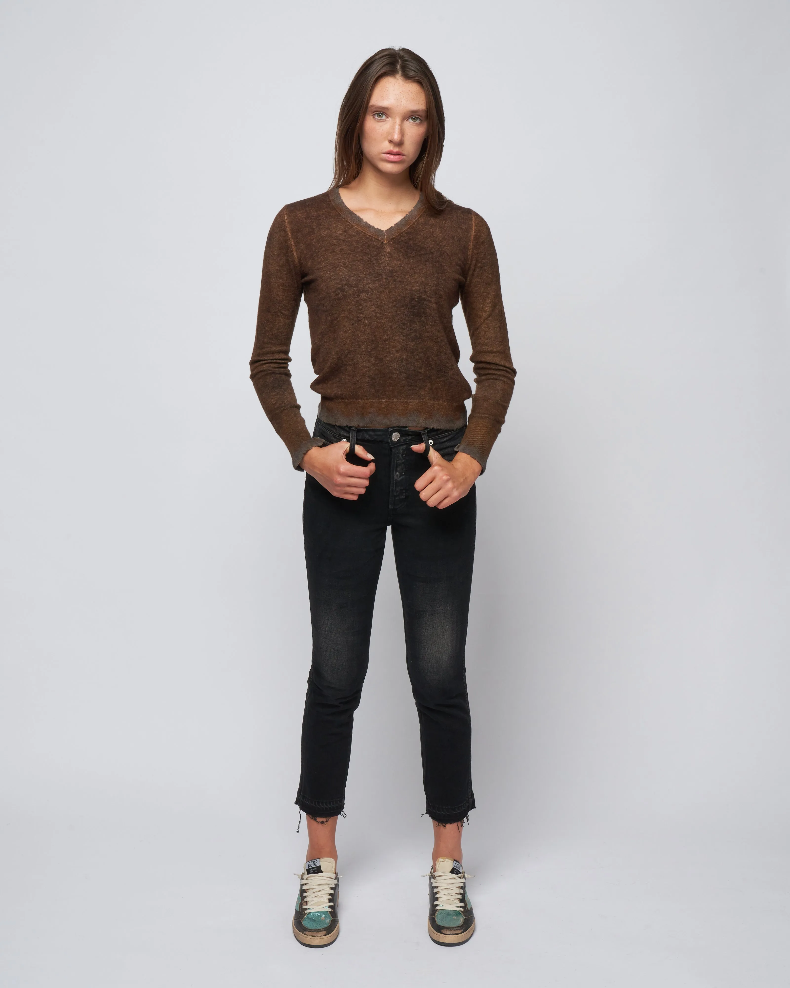 babe high rise slim straight - black magic