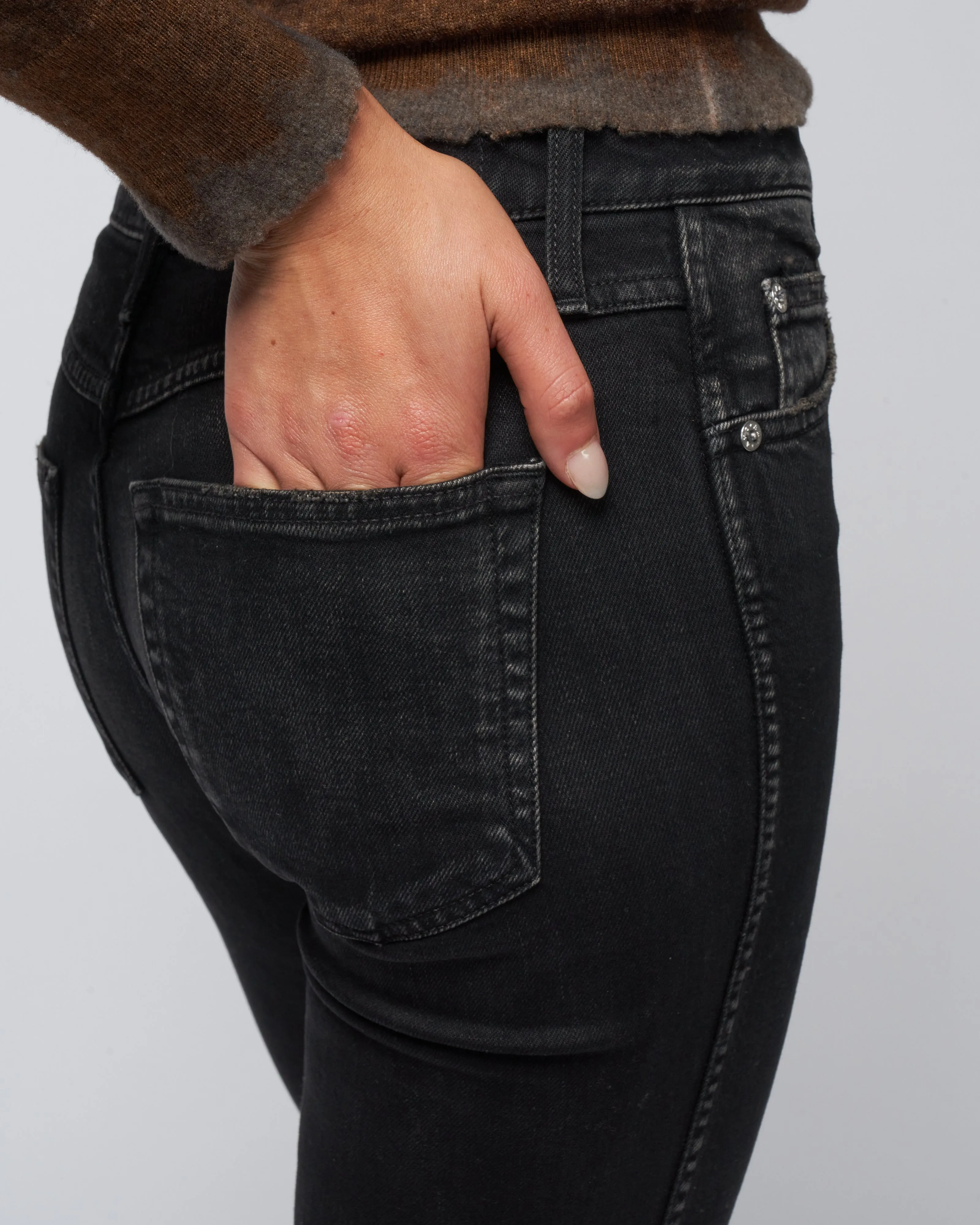 babe high rise slim straight - black magic