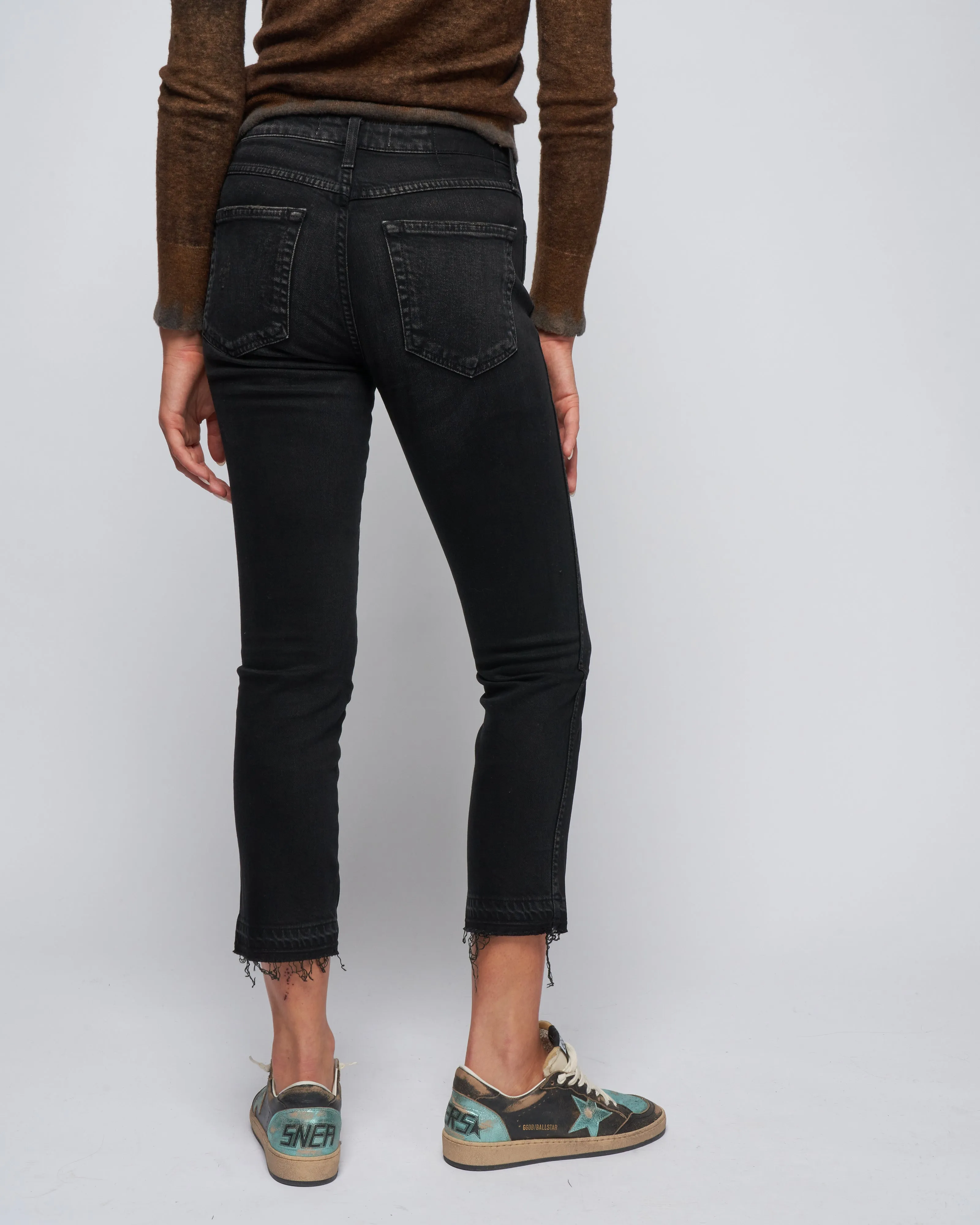 babe high rise slim straight - black magic