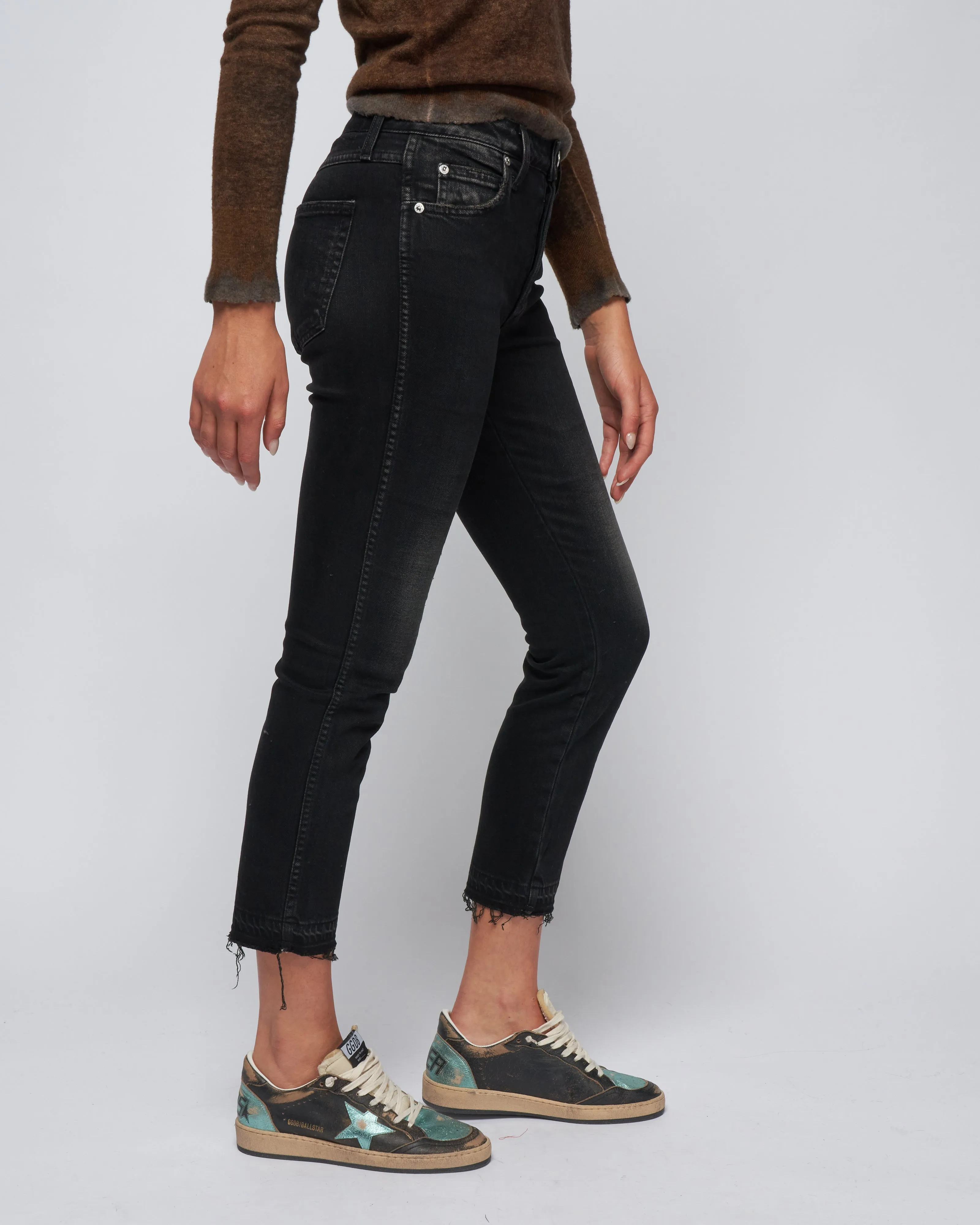 babe high rise slim straight - black magic