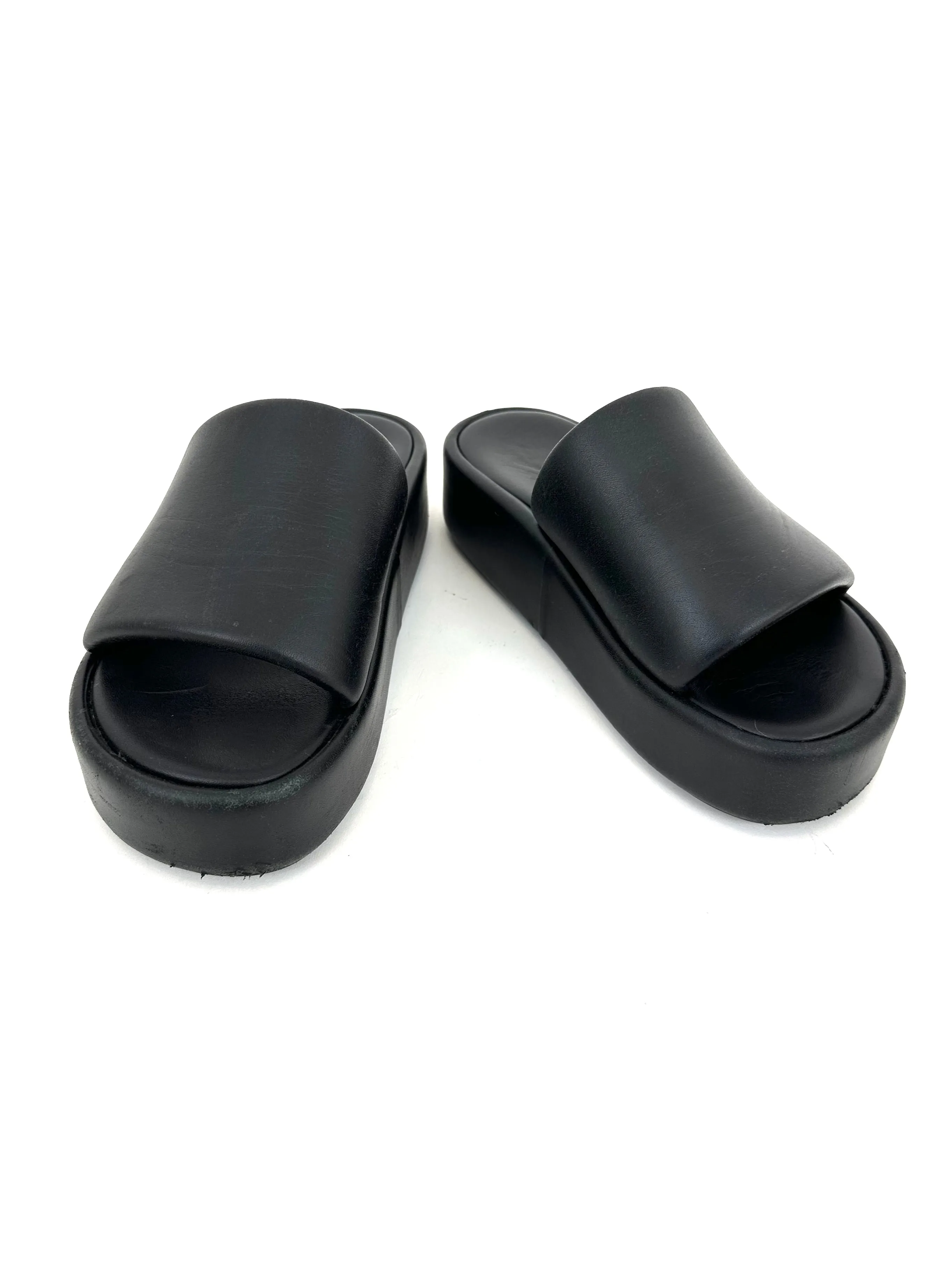 Balenciaga Rise Leather Platform Slides