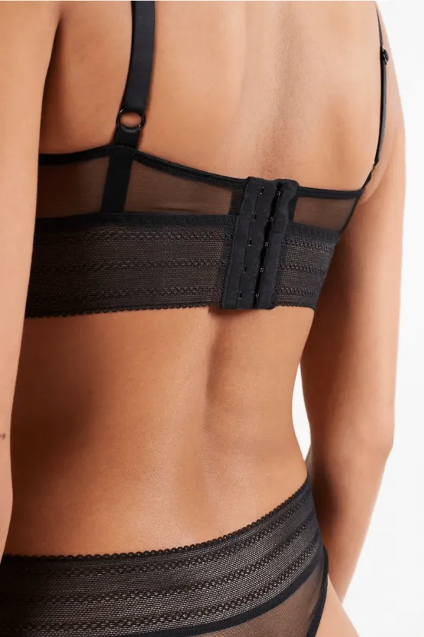 Bare Underwired Longline Bra - Black