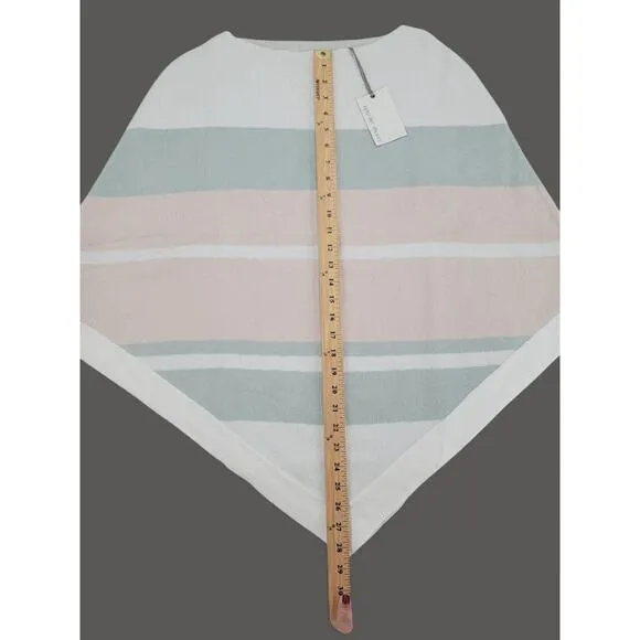 Barefoot Dreams Ocean Breeze Poncho OS Multi Stripe Pink CozyChic Ultra Lite NEW