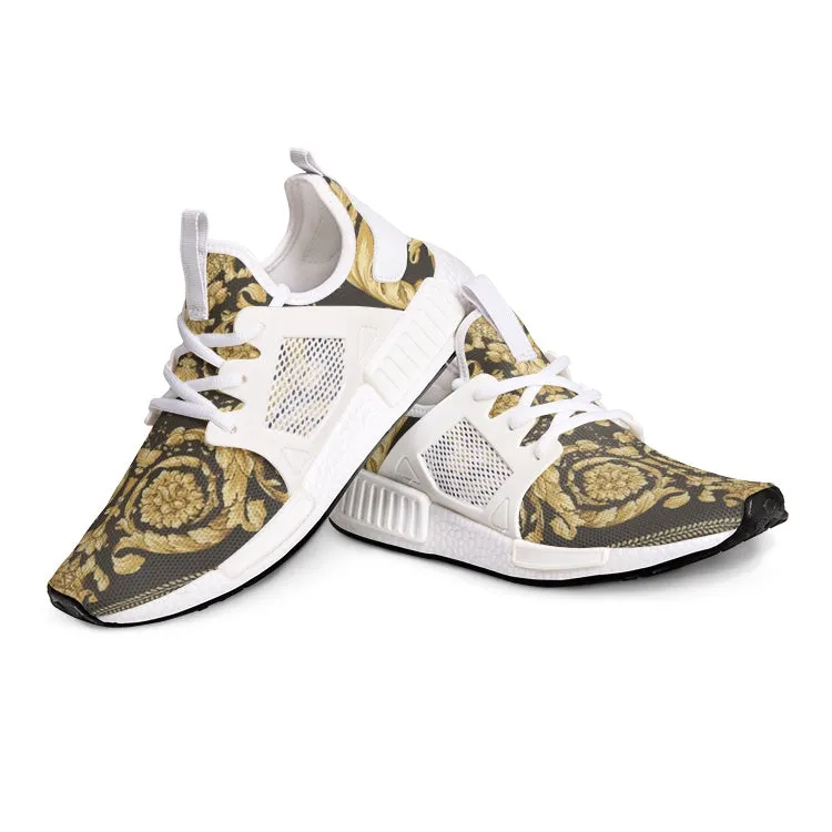 Baroque Gold Scarf Print Unisex Lightweight Sneakers