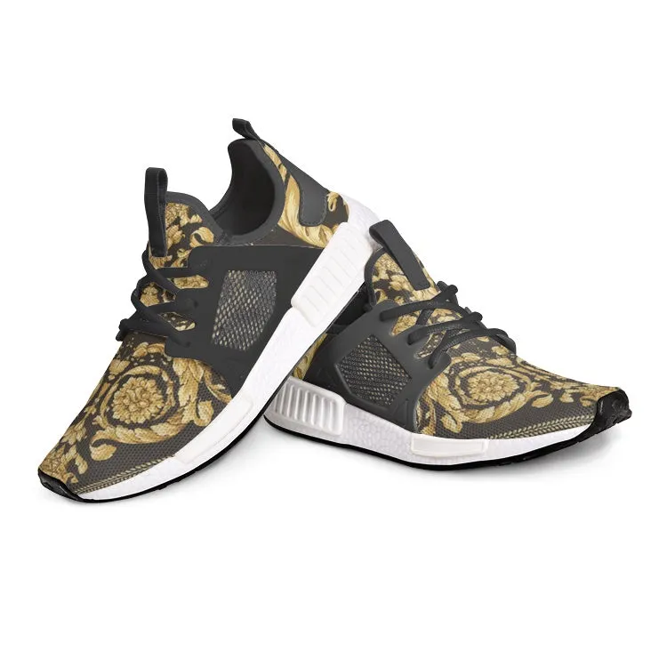 Baroque Gold Scarf Print Unisex Lightweight Sneakers