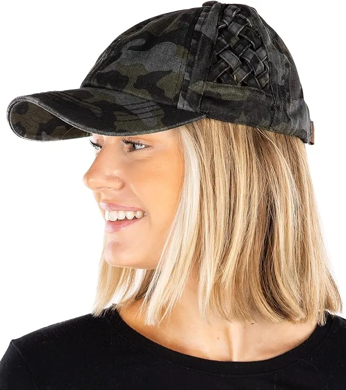 Basketweave Criss Cross Ponytail Hat by Funky Junque
