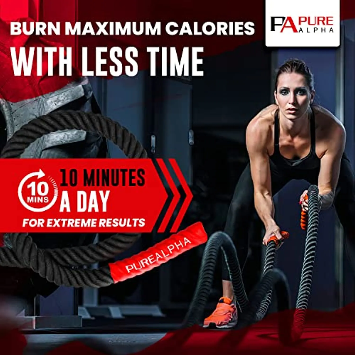 Battle Rope for Home Gym – Anchor Strap Kit & Wear Resistant Protective Sleeve – Heavy Fitness Rope Exercise Equipment for Outdoor Workouts – FREE Training eBook – 30 Ft Length 1.5 Inch Diameter – Strength & Cardio Workout