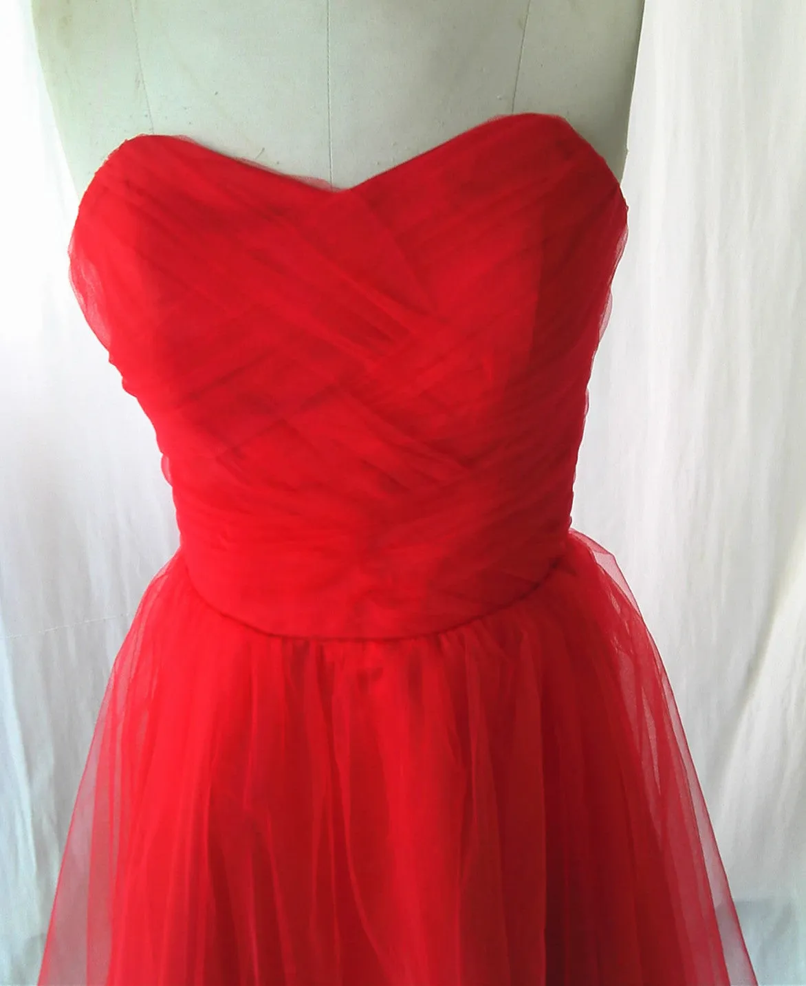Beautiful Red Tulle Simple Homecoming Dress, Red Party Dress
