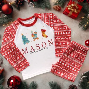 Believe Christmas Minimalist Personalised Toddler & Kids Pyjamas Set (PJ's)