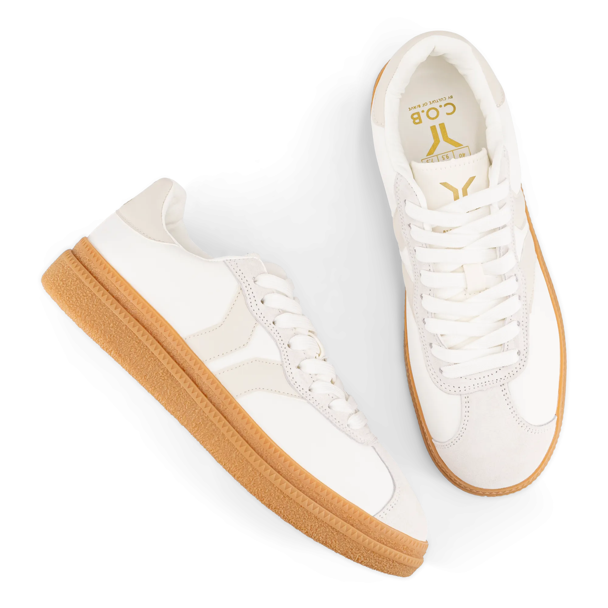 Believe Womens Sneaker in White with Ecru Wing
