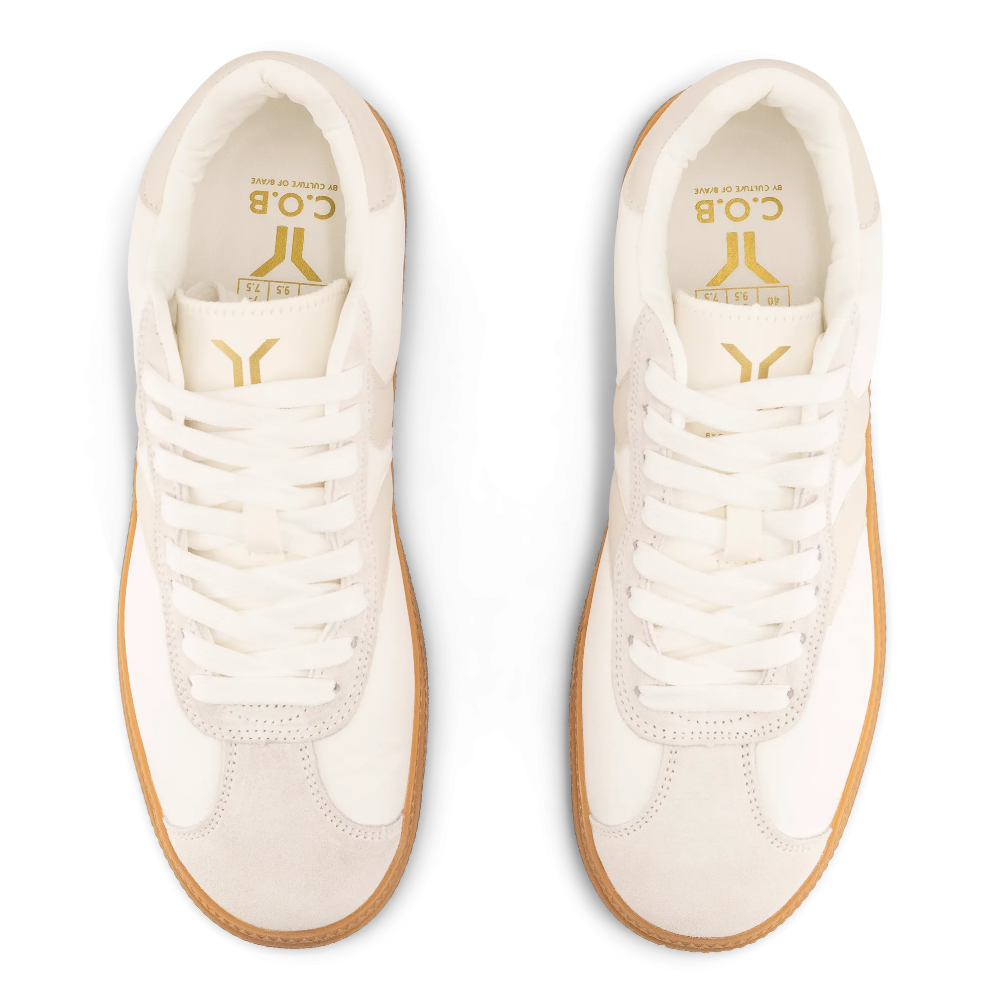 Believe Womens Sneaker in White with Ecru Wing
