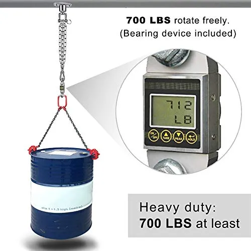 BeneLabel Permanent Antirust Stainless Steel 304 Heavy Duty Boxing Punching Bag Chain, 800 LB Capacity, 360‚ Rotation Spherical Swing Hook with 4 Chains and 4 Carabiners, 2 Wood Screws for Wooden Set