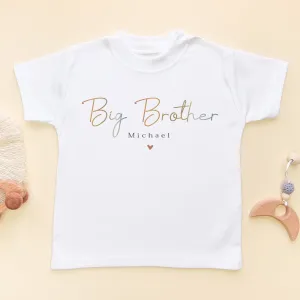 Big Brother Minimalist Style Personalised Toddler & Kids T Shirt