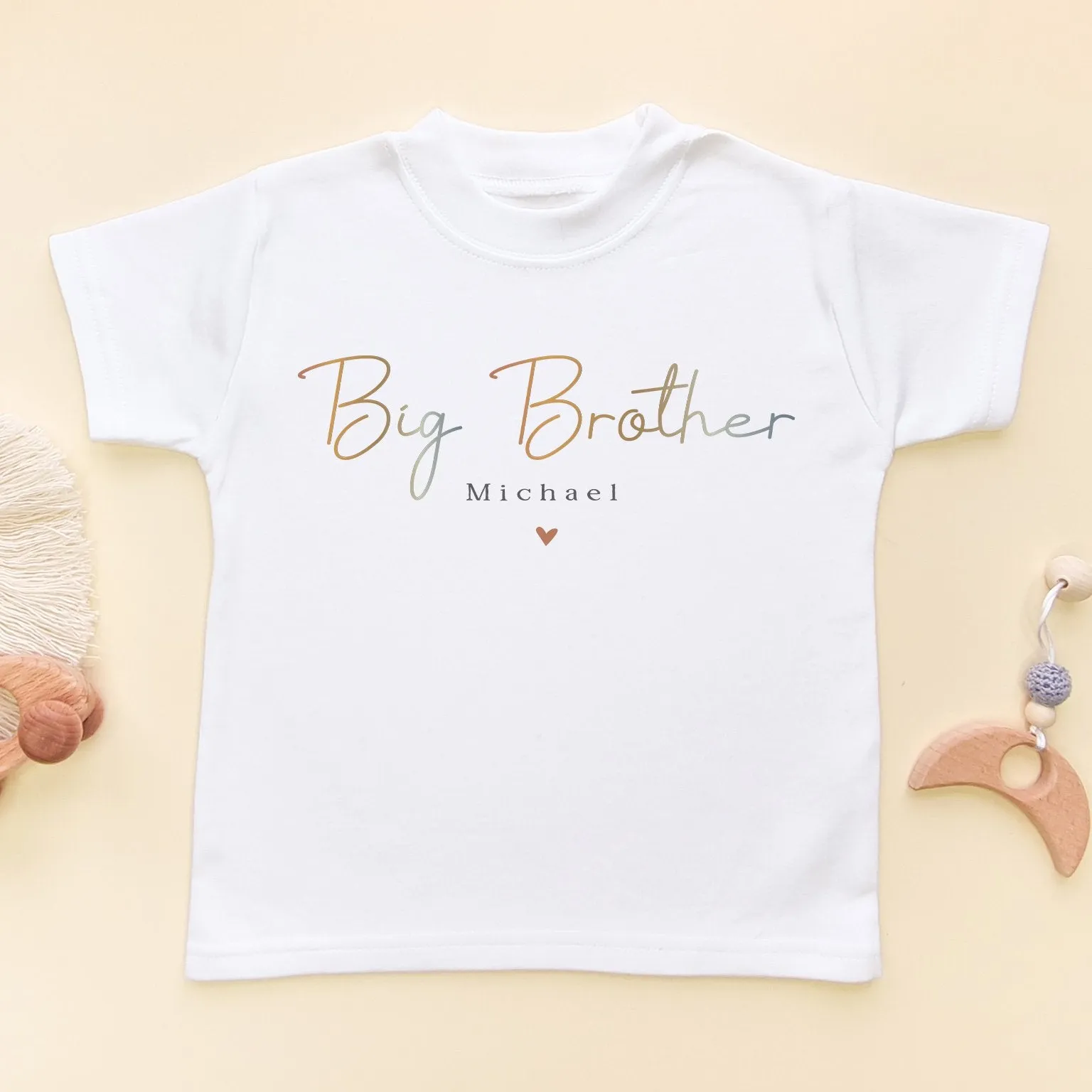Big Brother Minimalist Style Personalised Toddler & Kids T Shirt
