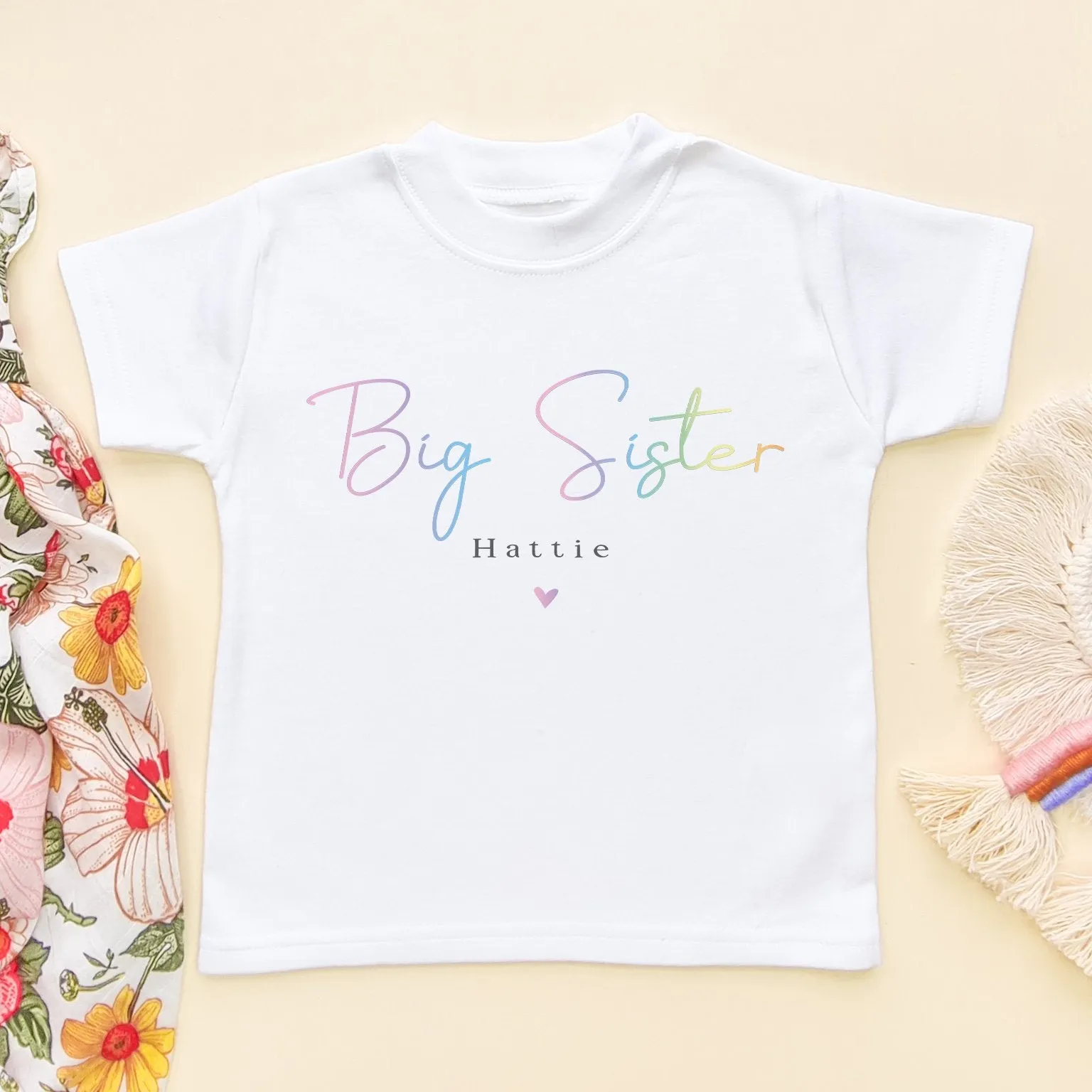 Big Sister Minimalist Style Personalised Toddler & Kids T Shirt