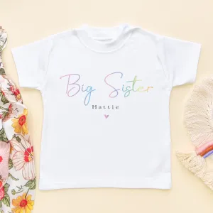 Big Sister Minimalist Style Personalised Toddler & Kids T Shirt